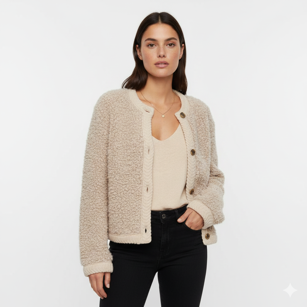 Milda Teddy-Weste Damen – Weiche Oversize-Weste aus Kunstpelz mit klassischen Knöpfen