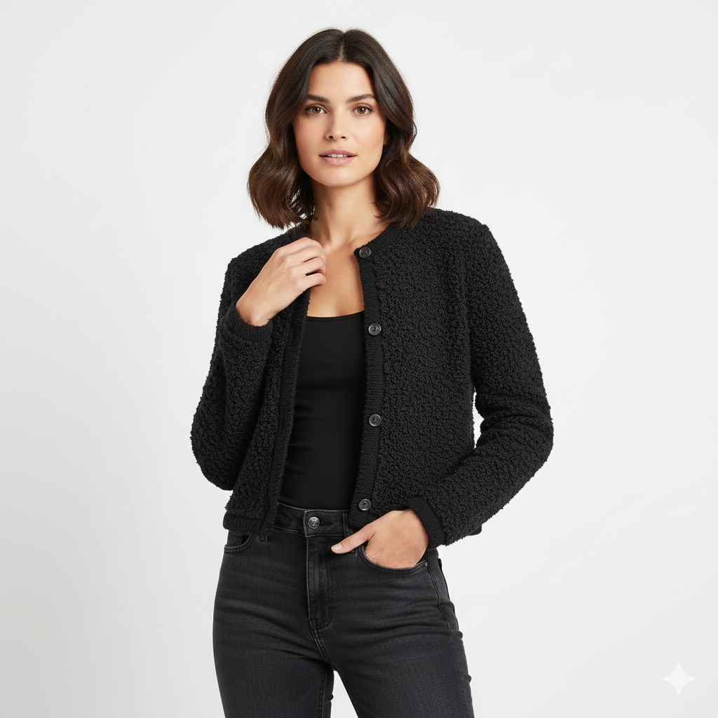 Milda Teddy-Weste Damen – Weiche Oversize-Weste aus Kunstpelz mit klassischen Knöpfen