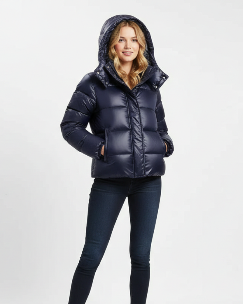 Natalie Damen-Steppjacke mit Kapuze – Weite Passform, Puffdesign & Winterwärme
