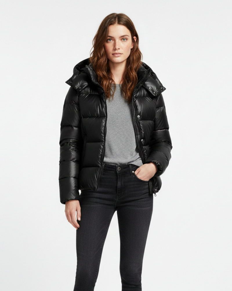 Natalie Damen-Steppjacke mit Kapuze – Weite Passform, Puffdesign & Winterwärme