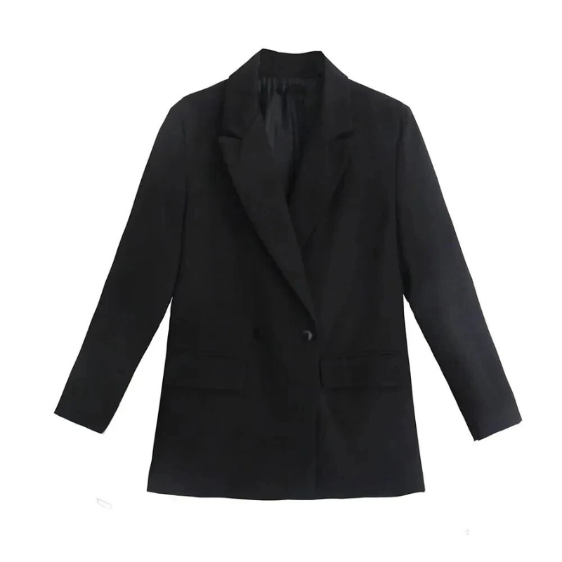Amalia Blazer Oversize Dame – Elegant dobbelspent kåpe i høykvalitets stoff
