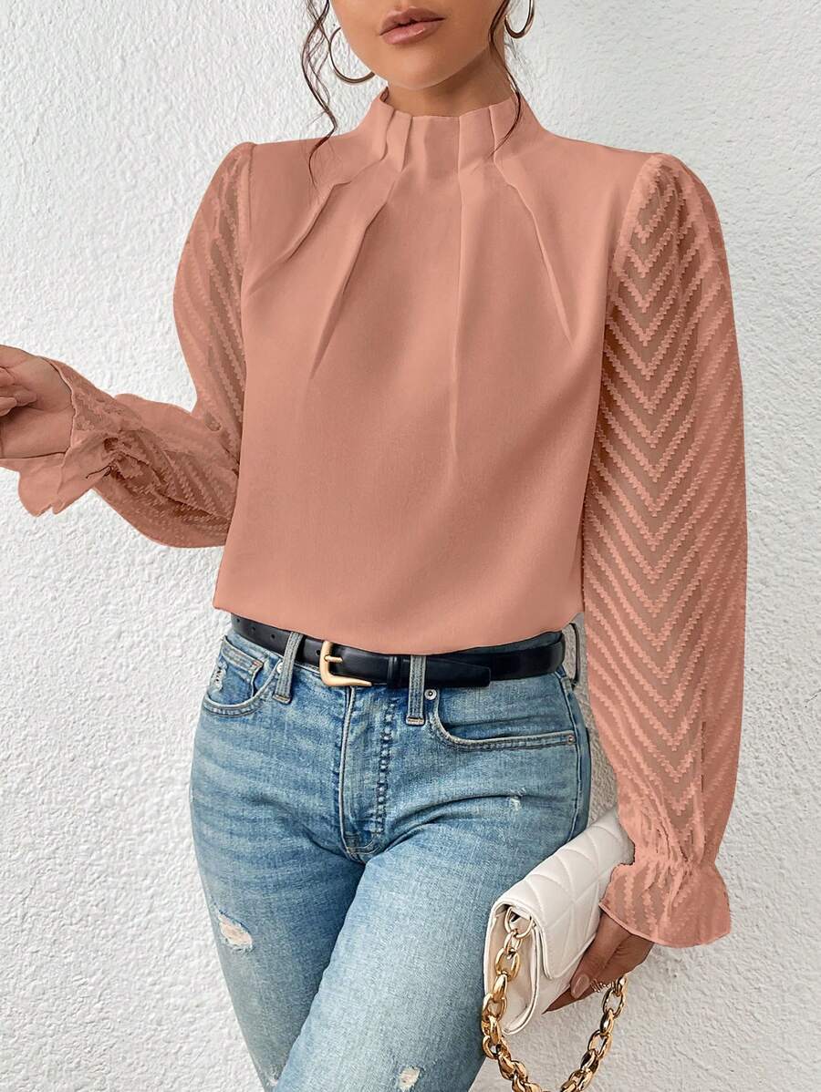 Blouse Femme Sophie – Top elegante estampado, transpirable y versátil para el trabajo y el ocio