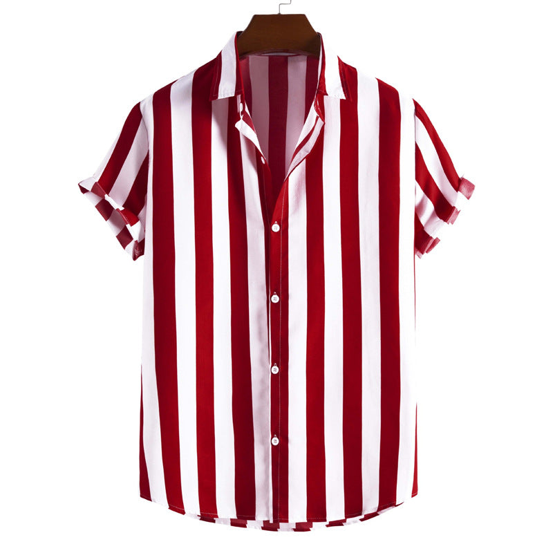 Liam Chemise Homme – Elegantní a lehká krátká košile s vertikálními pruhy pro elegantní léto
