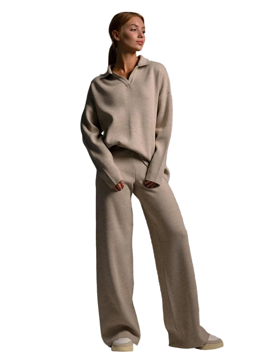 Shayla Women's Knit Ensemble – Elegant Comfortable Two-Piece Set with Relaxed Fit