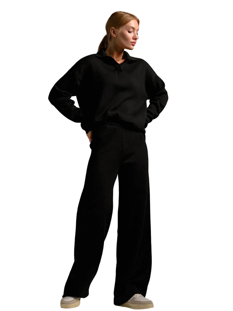 Shayla Women's Knit Ensemble – Elegant Comfortable Two-Piece Set with Relaxed Fit