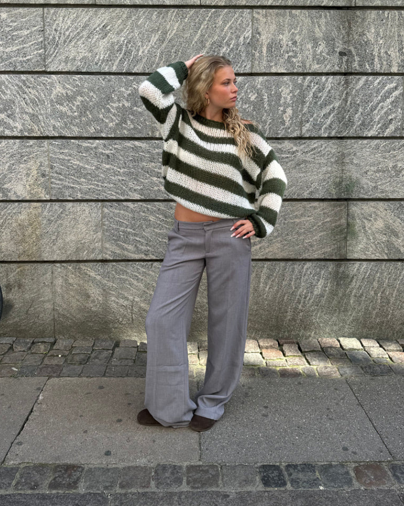 Louisa Pull Femme en Tricot – Pull Oversize Rayé en Matière Douce au Design Tendance