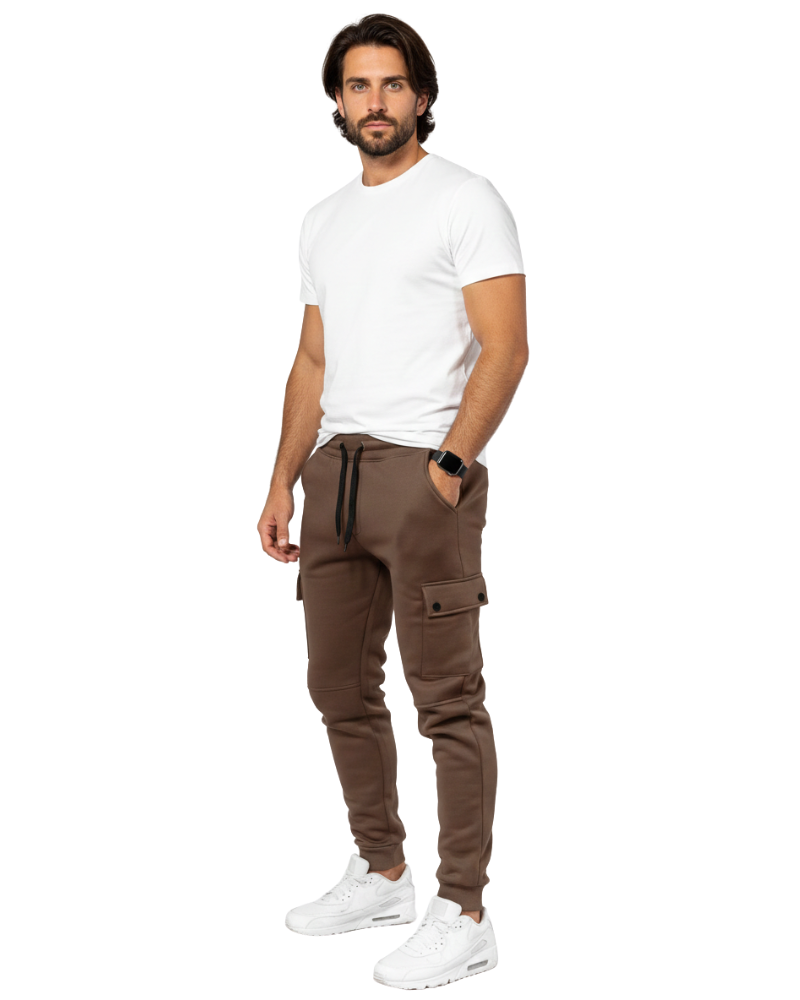 Luciano Pantalone da Ginnastica Uomo Cargo – Pantalone Comodo con Tasche Laterali