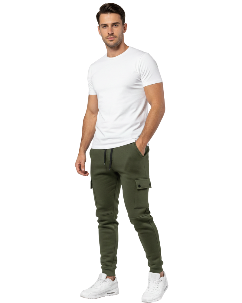 Luciano Pantalone da Ginnastica Uomo Cargo – Pantalone Comodo con Tasche Laterali