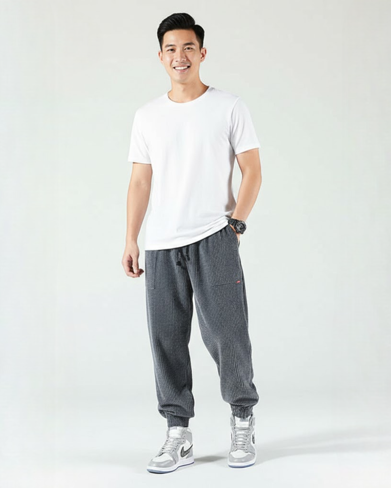 Emerson Pantaloni Jogger Bărbați din Catifea Canelată – Croială Relaxată & Confort Casual