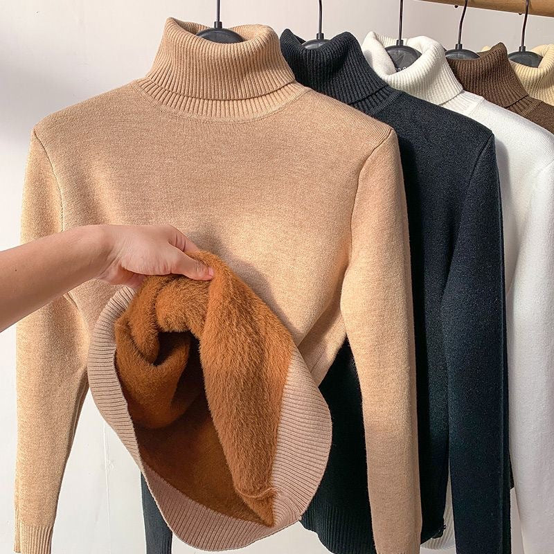 Milani Pull Col Roulé Femme – Sweat Doublé Polaire Chaud & Coupe Décontractée d’Hiver