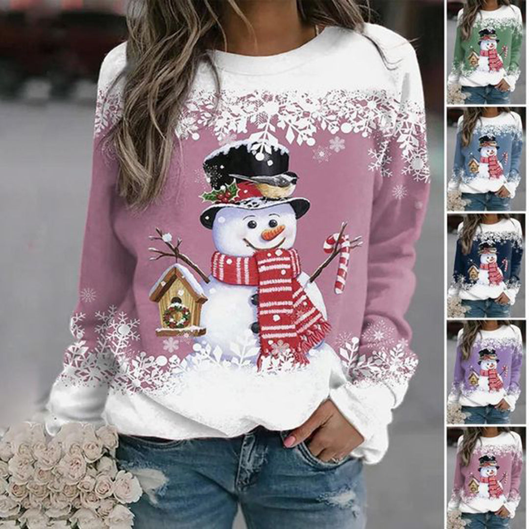 Zariah Pull Femme Noël – Confortabil & Festiv cu Model Elegant de Om de Zăpadă