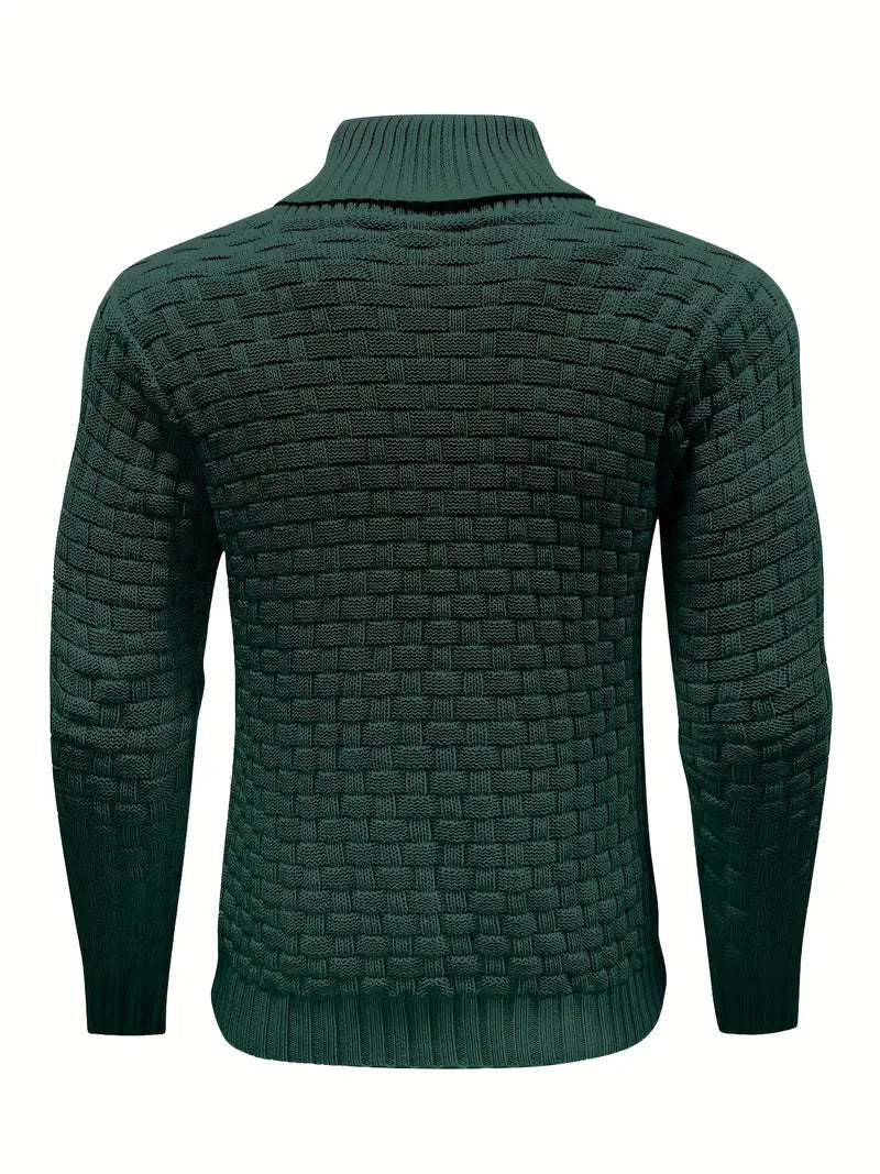 Aaron Pull Pánský Rolák – Tlustá Pletenina, Teplý a Elegantní s Dřevěnými Knoflíky