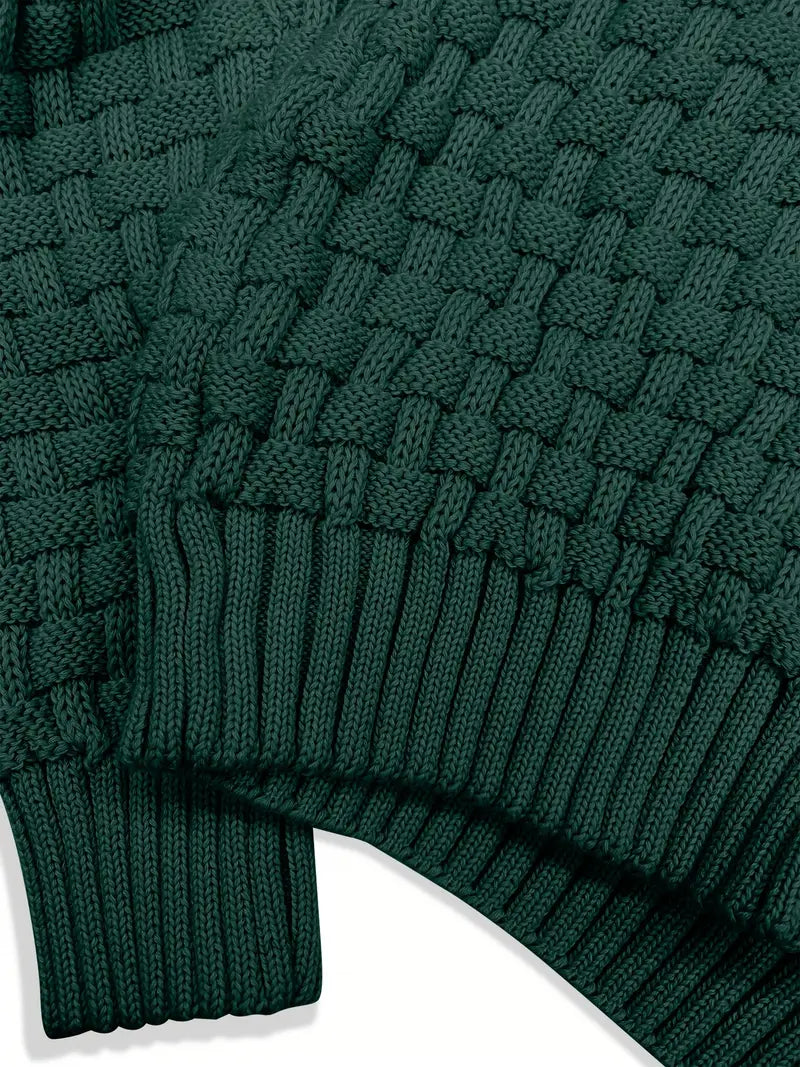 Aaron Pull Pánský Rolák – Tlustá Pletenina, Teplý a Elegantní s Dřevěnými Knoflíky
