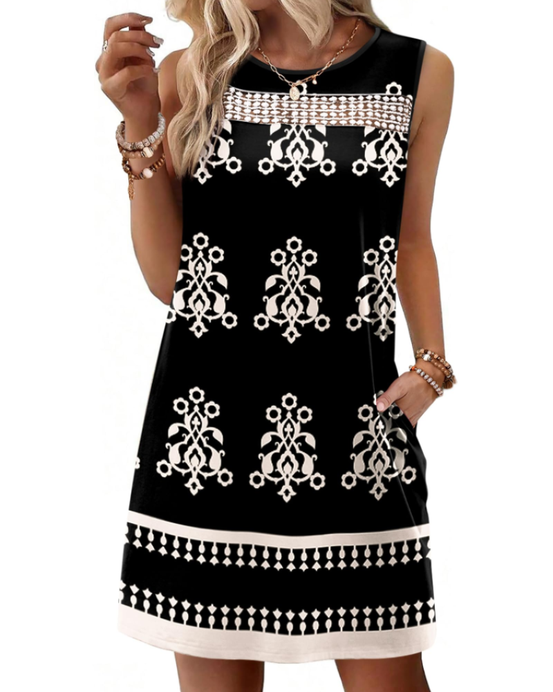 Vestido Mini Renee Femme – Vestido de Verano con Tirantes de Encaje, Corte Fluido con Bolsillos, Estilo Elegante