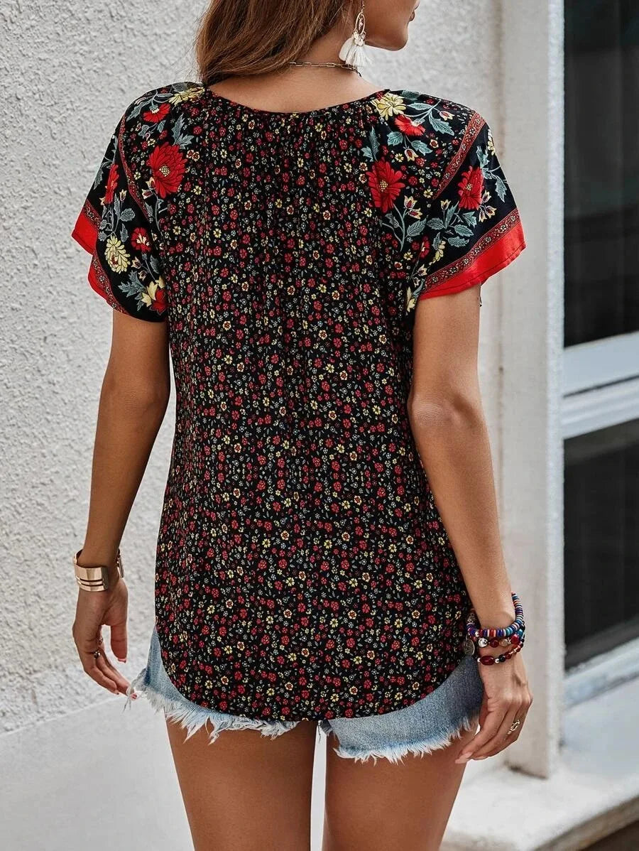 Bluse Dame Kataleya – Elegant Topp med Korte Ermer, Tidløs Passform og Allsidig Stil