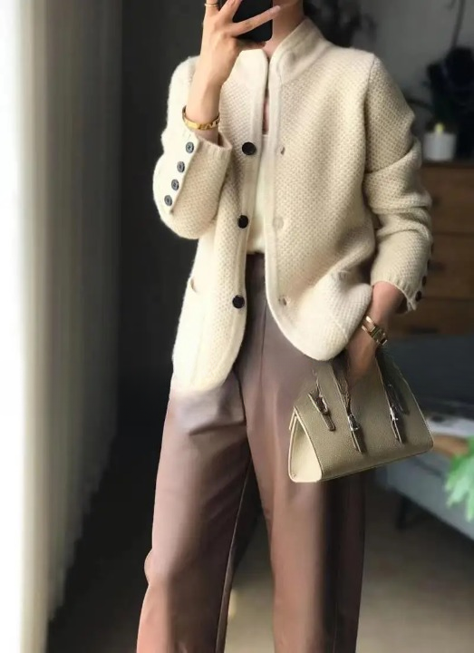 Lucille Cardigan Femme – Gilet i blød kashmir med knapper & elegant klassisk snit