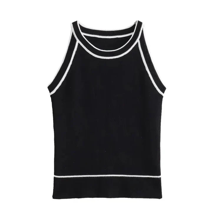 Women's top Sophie – Black and white top with classic cut and elegant look