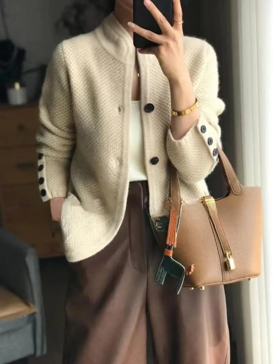 Lucille Cardigan Femme – Gilet i blød kashmir med knapper & elegant klassisk snit