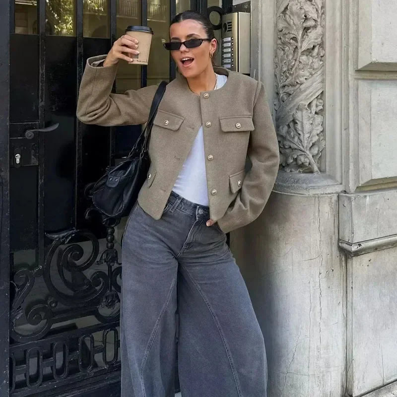 Maisy Ženski Kaput – Klasični Elegantni Kaput s Ukrasnim Gumbima Chic