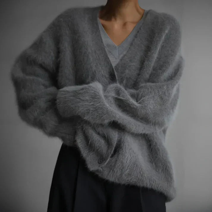 Maglione in cashmere da donna Ella: elegante cardigan ampio e morbido, comfort senza tempo
