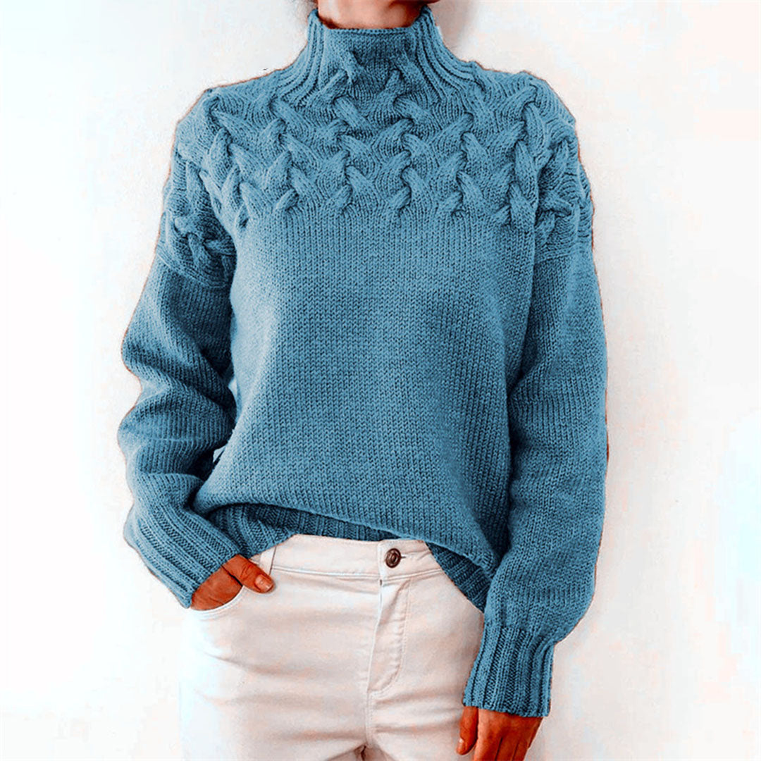 Sweter damski Mikayla – ciepły i elegancki dzianinowy golf na zimę