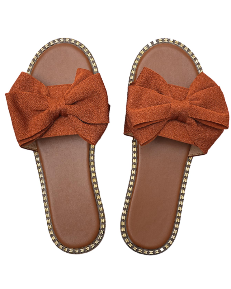 Jola Dámske Mule – Ploché Sandále s Elegantnou Mašľou & Letný Slip-On Dizajn