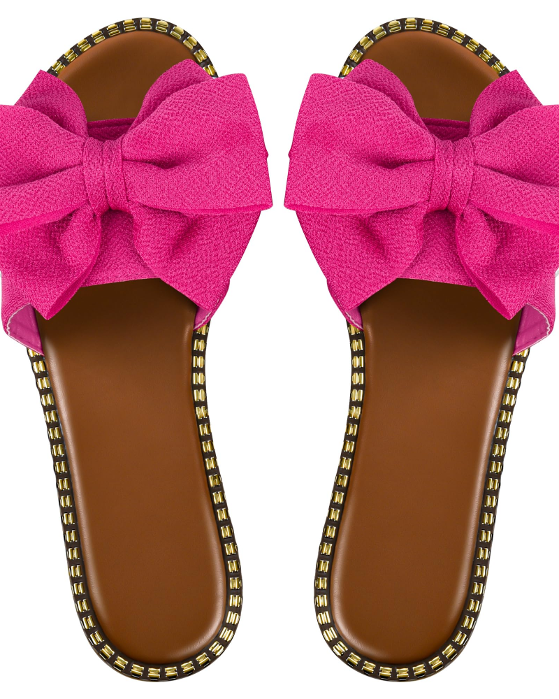 Jola Dámske Mule – Ploché Sandále s Elegantnou Mašľou & Letný Slip-On Dizajn