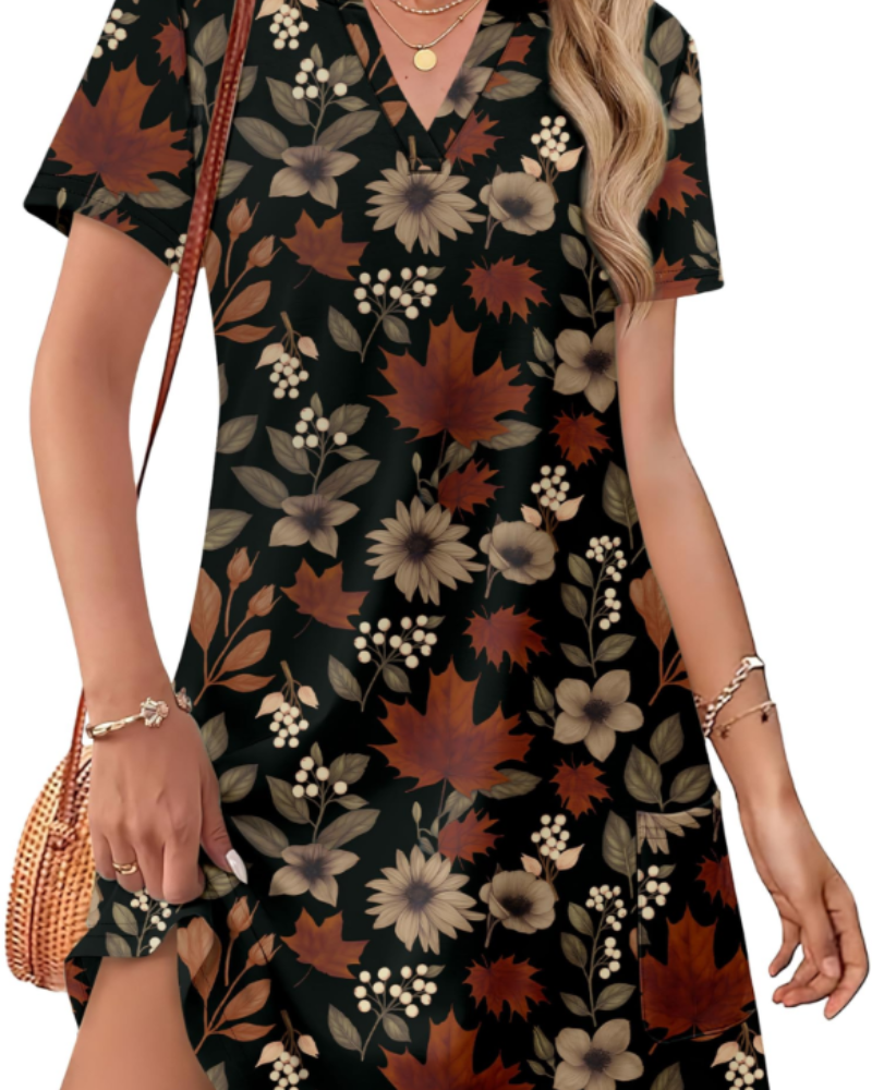 Sherry Naisten Kesämekko – Tyylikäs V-kaula-aukollinen Midi-mekko, Boheemi ja Laskostettu Leikkaus Lomille & Häihin