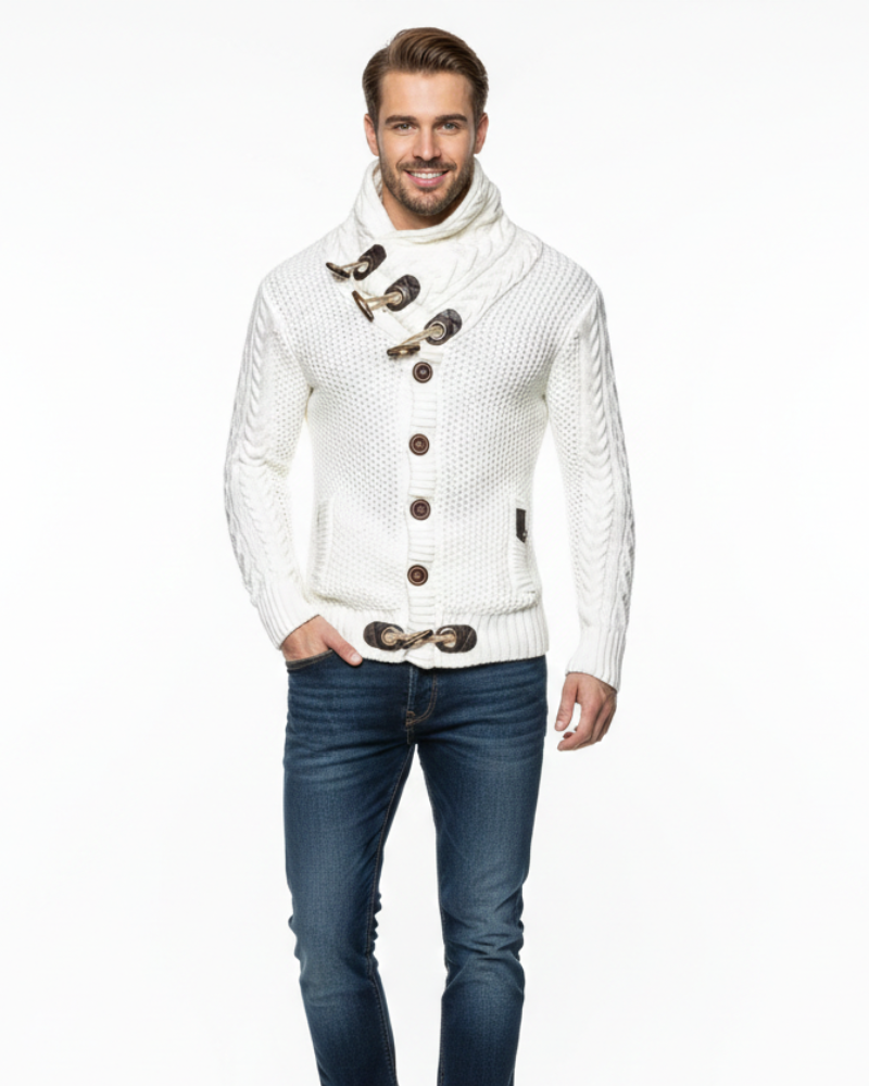 Gilet da uomo Tobias a collo alto – Bottoni e dettagli metallici, comfort autunnale