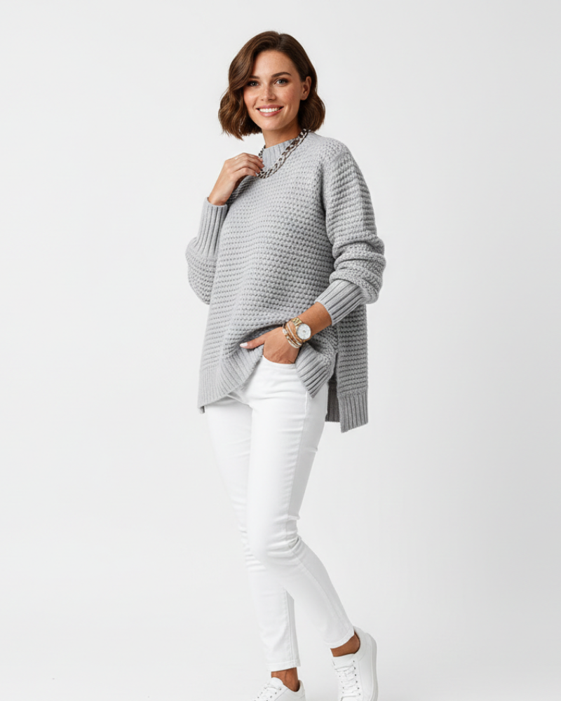 Maglione Donna Collo Alto Oversize – Maglia Morbida, Taglio Ampio e Confortevole Invernale