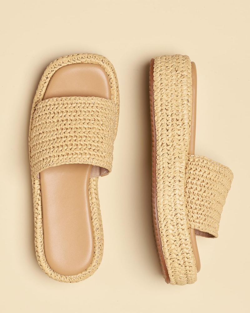 Tessa Sandales Femme – Espadrilles Compensées Plateforme Slip-On Style Bohème Été
