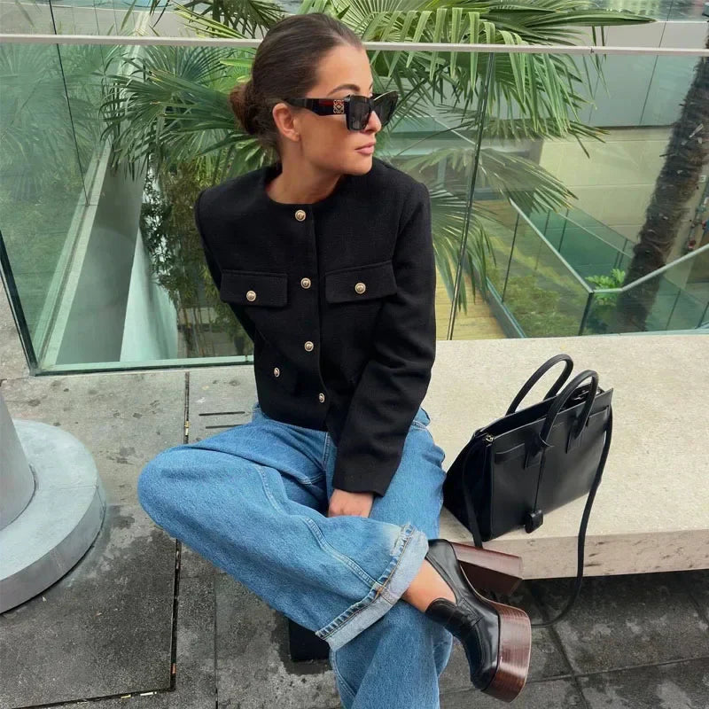 Maisy Ženski Kaput – Klasični Elegantni Kaput s Ukrasnim Gumbima Chic