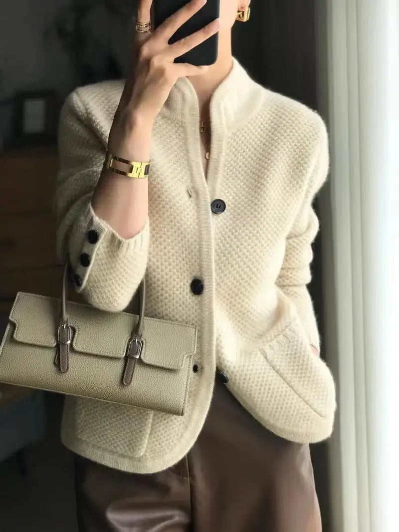 Lucille Cardigan Femme – Gilet i blød kashmir med knapper & elegant klassisk snit