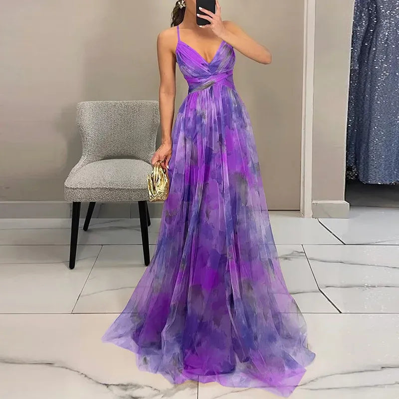 Bella Robe Longue Femme – Květinové letní šaty s nastavitelným zapínáním a volnou siluetou