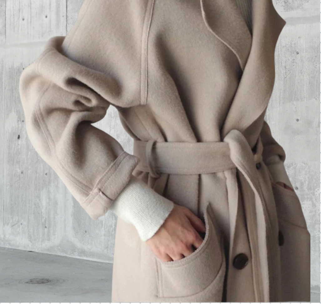 Isabelle Femme Manteau Largo en Lana – Élégant & Confortable Manteau d’Hiver Intemporel