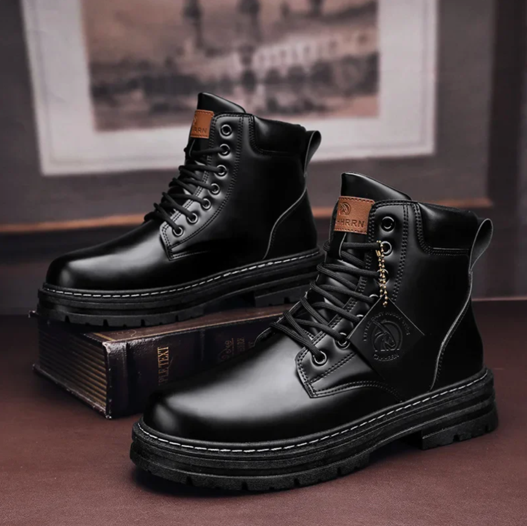 Elmo Bottes Homme à Lacets – Chaussures Robustes en Cuir avec Semelle Antidérapante & Confort Premium