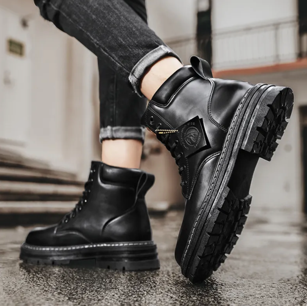 Elmo Bottes Homme à Lacets – Chaussures Robustes en Cuir avec Semelle Antidérapante & Confort Premium