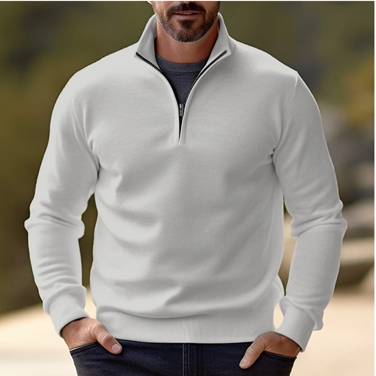 Shawn Pull Hombre – Pull Demi-Zip Elegante y Cómodo al Estilo Moderno Polivalente