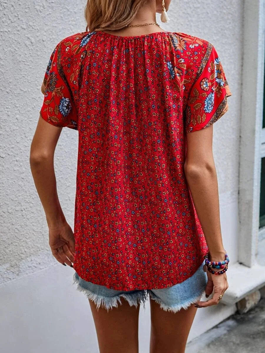 Bluse Dame Kataleya – Elegant Topp med Korte Ermer, Tidløs Passform og Allsidig Stil
