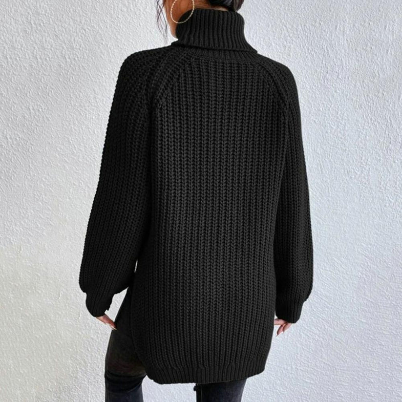 Golf damski Karah – dzianinowy sweter z wygodnym krojem i eleganckim wysokim kołnierzem
