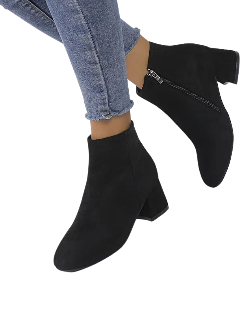 Botines para mujer Emmery en ante sintético – Tacón bloque cómodo y estilo atemporal