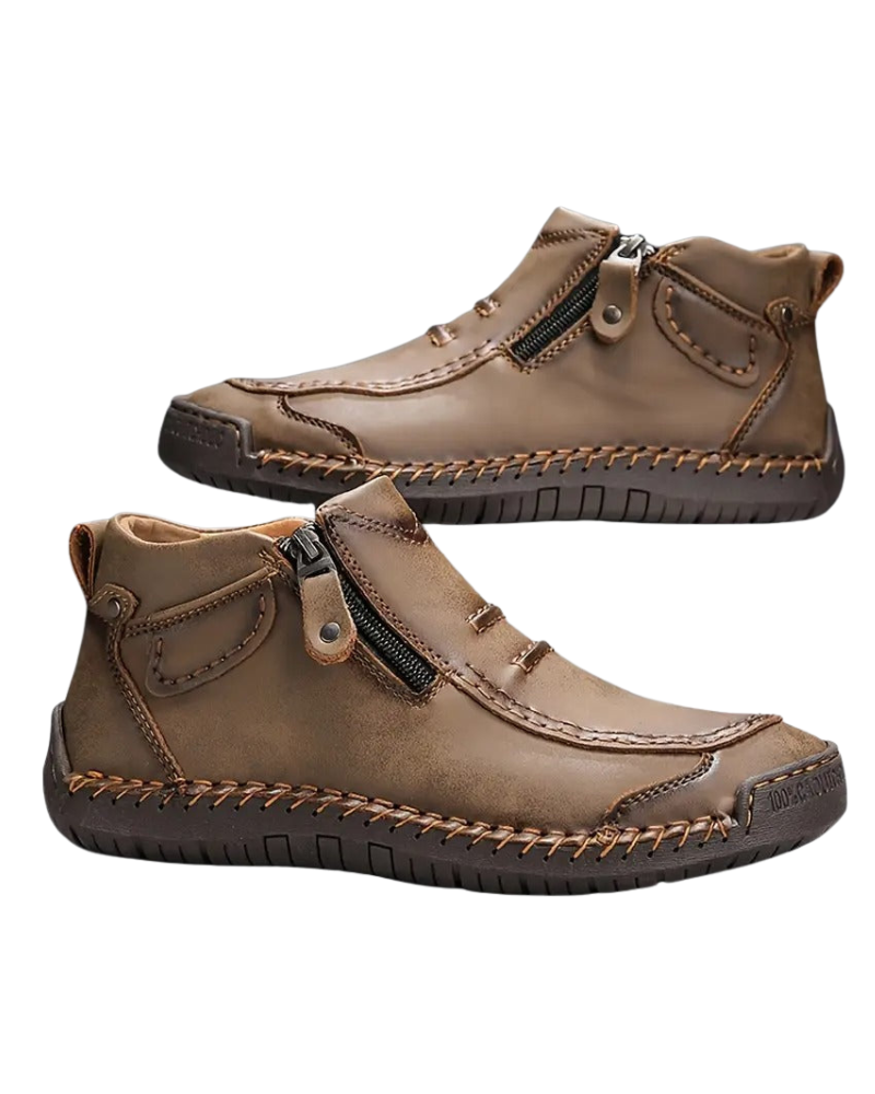 Quinn Schoenen voor Heren met Ergonomische Ondersteuning – Zijrits, Duurzaam Comfort & Elegante Stijl