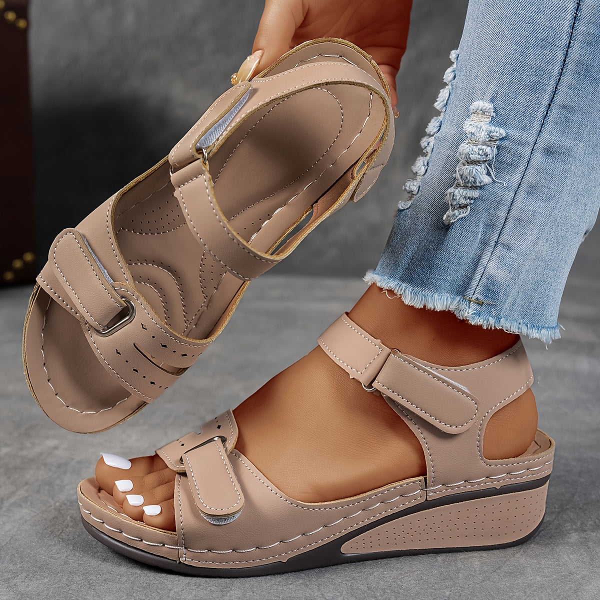 Solevia Sandales Femme – Pohodlné sandály na platformě s prodyšnými pásky na léto