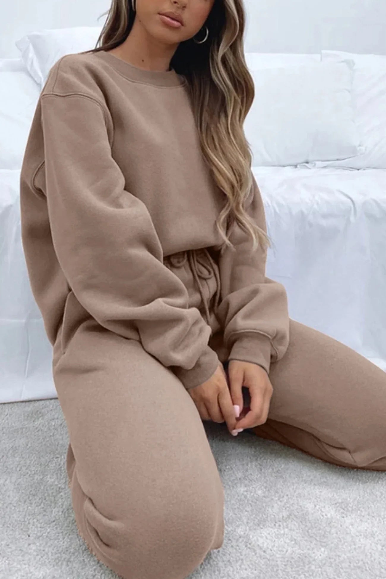Ruby Ensemble Femme – Casual 2 Piezas con Sudadera Holgada & Pantalón de Chándal con Cordón