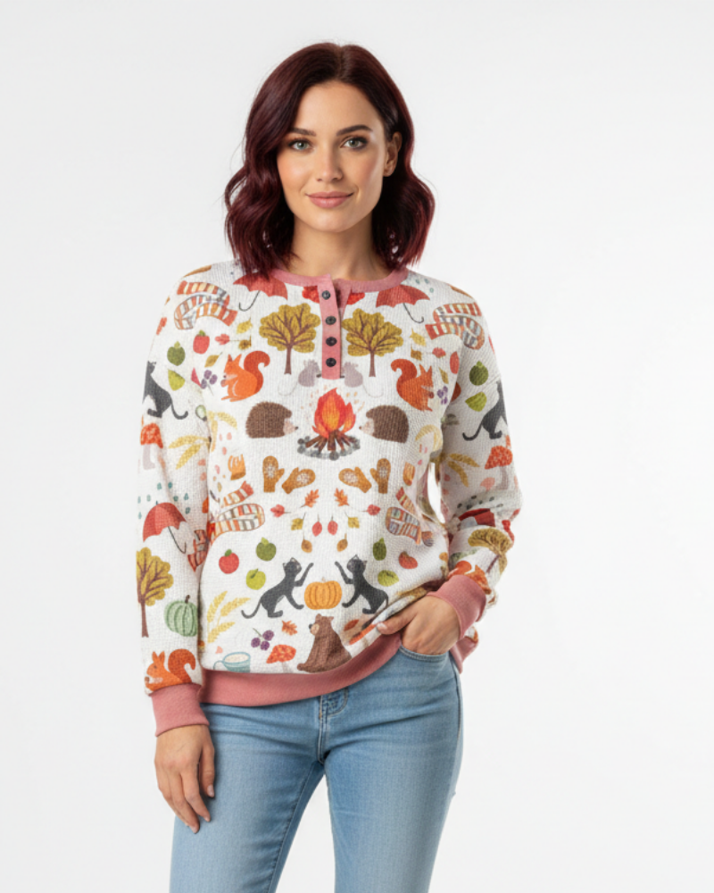 Pulover damă Quinlyn din tricot cu model gofrat gros – Interior moale periat și căldură pentru toamnă/iarnă