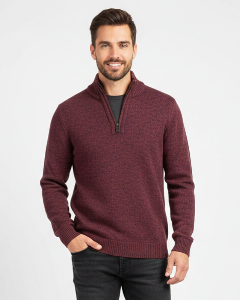 Evan Pull Homme Demi-Zip – Sweat Chaud et Confortable Coupe Regular au Style Intemporel