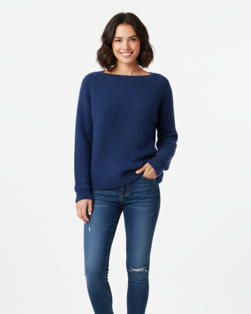 Daphne Camisola de Malha para Mulher Emora Nova – Malha Suave, Decote Barco e Corte Confortável