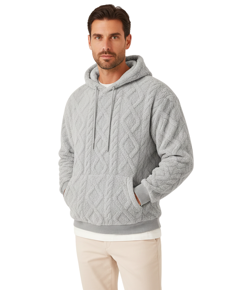 Ernie Herre Hættetrøje i Fleece Strik – Varm Casual & Streetwear Hoodie til Vinter