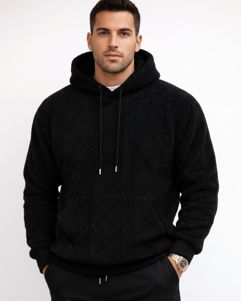 Ernie Herre Hættetrøje i Fleece Strik – Varm Casual & Streetwear Hoodie til Vinter