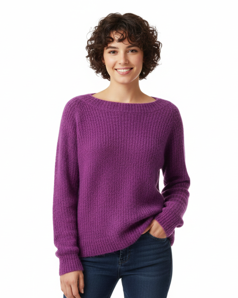 Daphne Camisola de Malha para Mulher Emora Nova – Malha Suave, Decote Barco e Corte Confortável